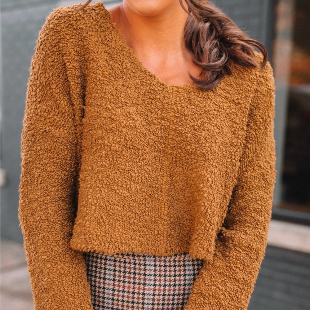Free People Popcorn Crop Sweater